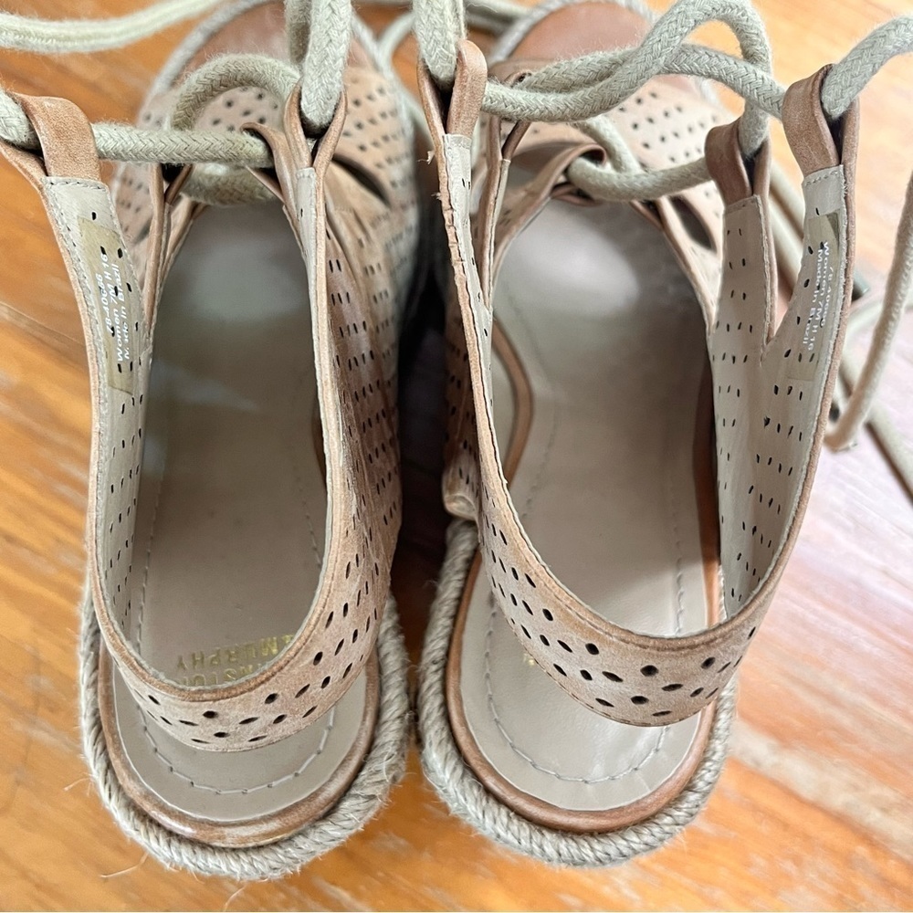 Johnston & Murphy Women’s Mandy Leather Wedge Espadrille Sandals - Picture 9 of 11